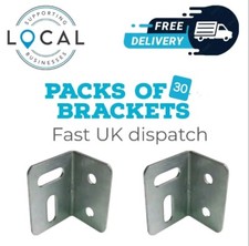 30x 90 Degree Steel Angle Brackets L Plates for Furniture Worktop Fixing