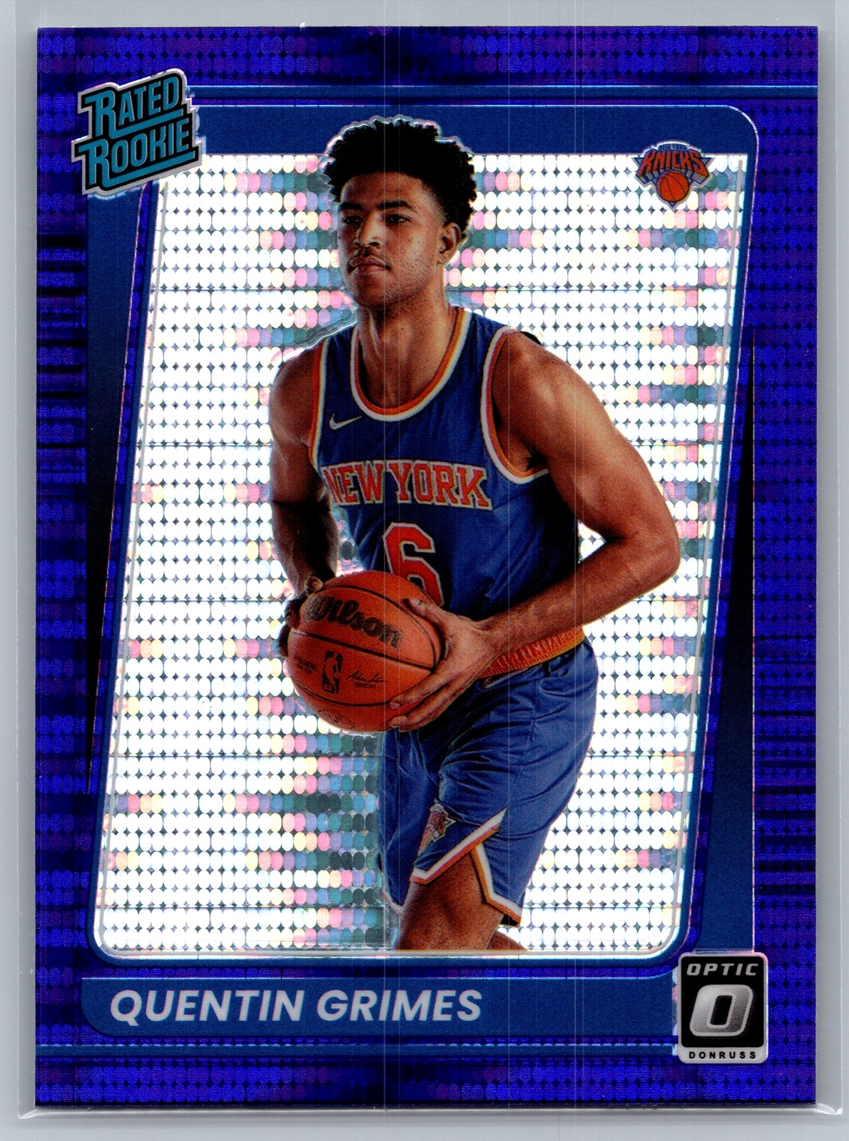 2021-22 Donruss Optic #166 Quentin Grimes Target Purple Pulsar New York Knicks