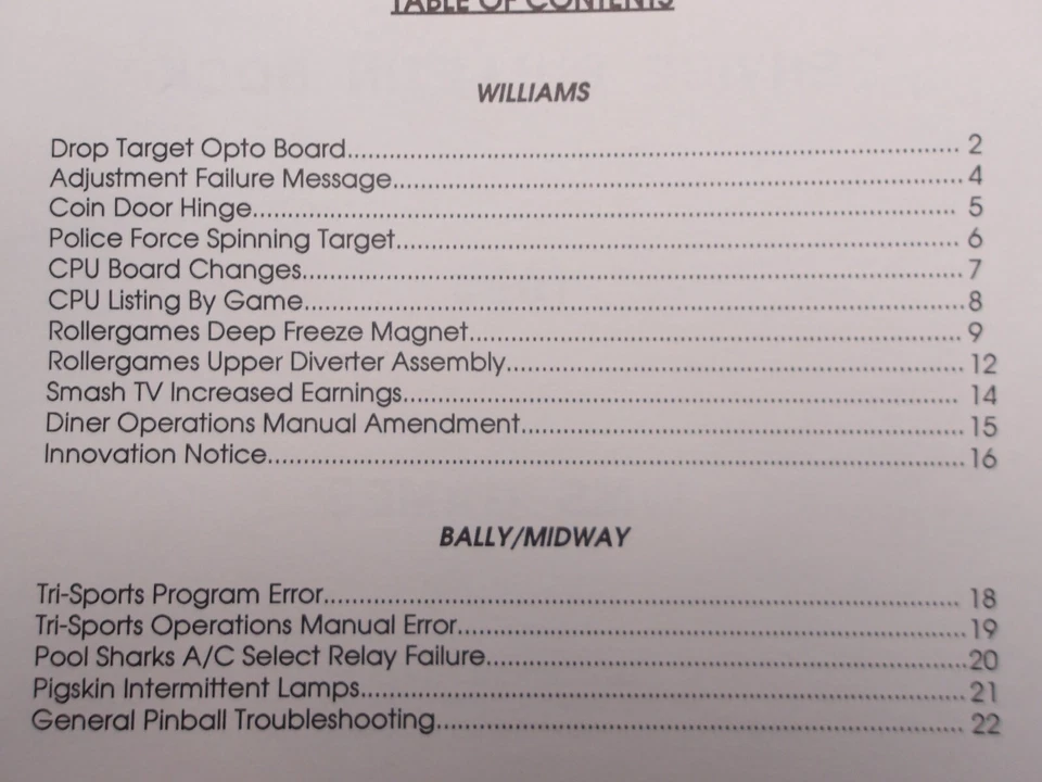 Williams: 1990 Service Bulletin Book- NOS - Image 2 of 2