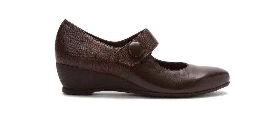 Zapatos de salón de cuña Munro Jenna de cuero marrón para mujer Z5143* talla 9 M Foto 2 de 4