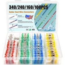 340/1000Pcs Solderstick Waterproof Solder Sleeve Terminals Butt Wire Connectors
