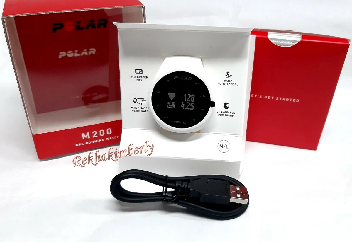 M200 GPS Running Watch with Wrist-Based Rate SIZE:M/L White | eBay