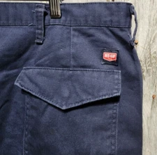men's RED KAP Industrial uniform CARGO Work Pants Navy Blue 44x32