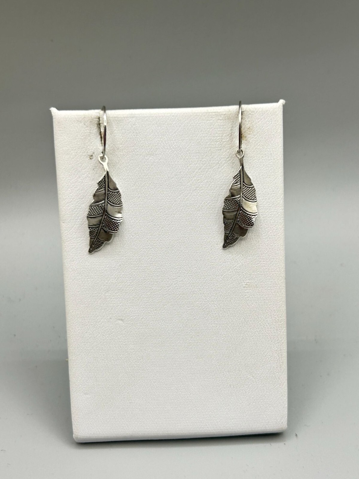 Leaf Dangle Earrings Sterling Silver Dangles Pier… - image 3