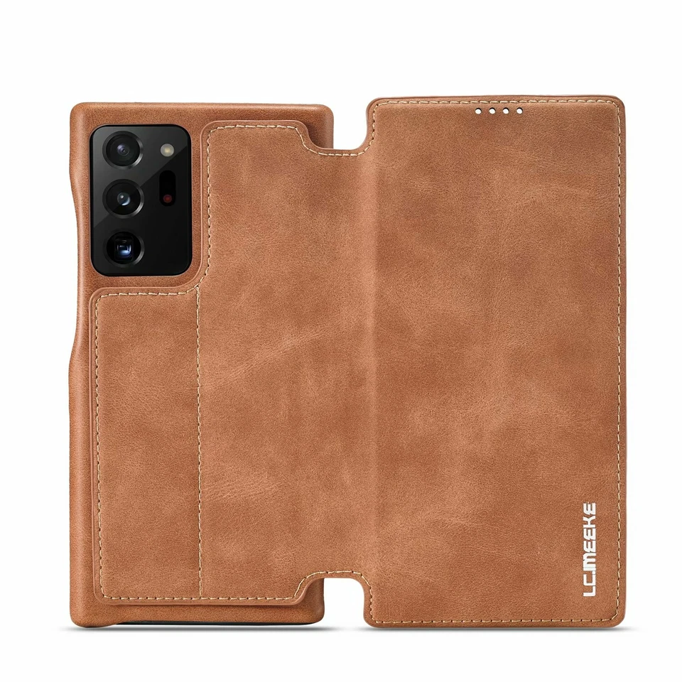 LC.imeeke Cartera Teléfonos Estuche Libro Liso Abatible Cuero Soporte Bolsillo para Tarjetas Anti-caída Foto 4 de 4