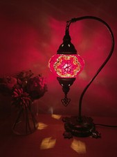1500+ SOLD FREE LED BULB Turkish Moroccan Colourful Glass Light Desk Table Lamp