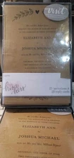 NIB 25 Ct Studio His and Hers  Wedding Invitations with reply cards "Brown"