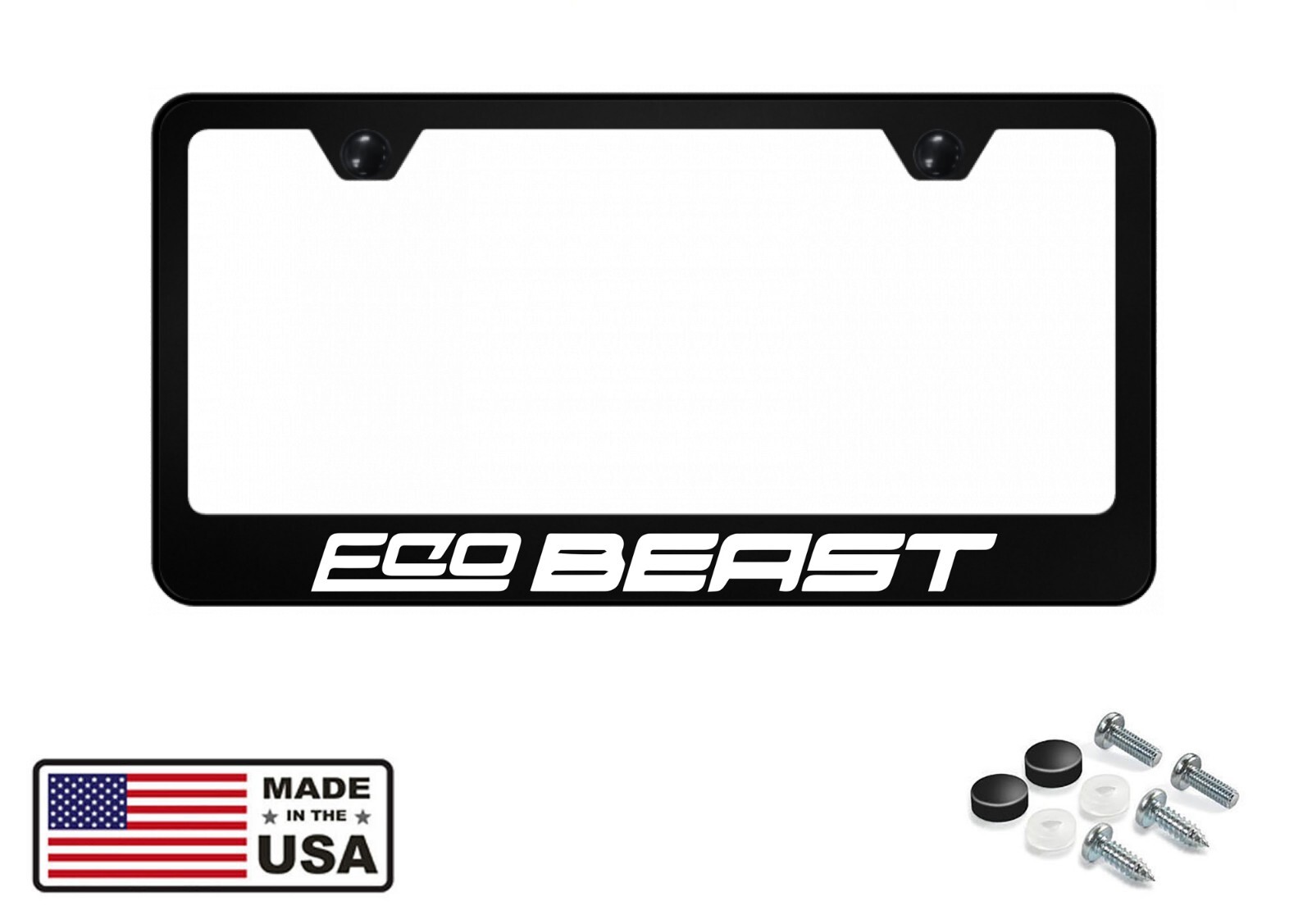 Reflective EcoBeast Mustang EcoBoost Badge Stainless Steel License ...