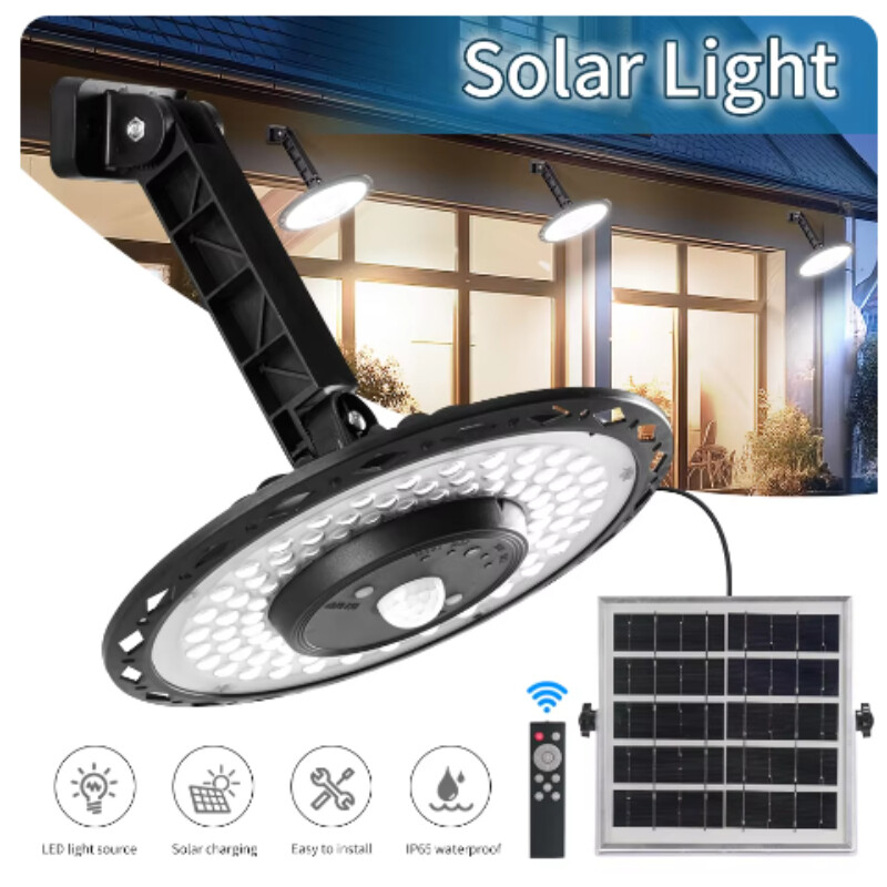 228LED Solar Pendant Light Out/Indoor Solar Motion Sensor Hanging Light 2 Colors