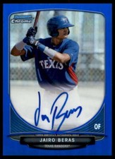 Jairo Beras Rookie 2013 Bowman Chrome Prospect Autographs Blue Refractors #JBE 