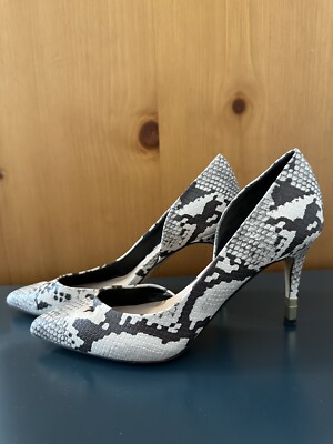 ALDO Snakeskin Heels With Gold Accent, Size