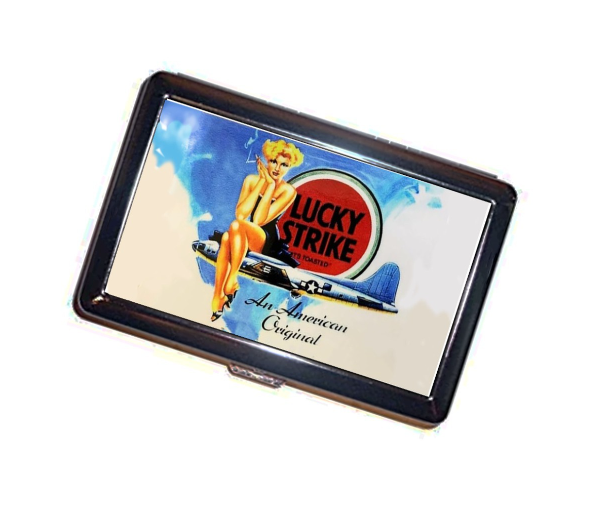 Cigarette case Lucky Strike pinup advertisement Handmade Accessory FREE  SHIPPING
