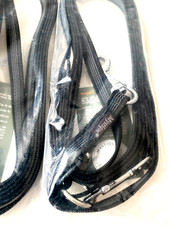 Umh&auml;nge- Leine Mystique Gummierte Hundeleine schwarz grau 250cm x 15mm MYS570-5