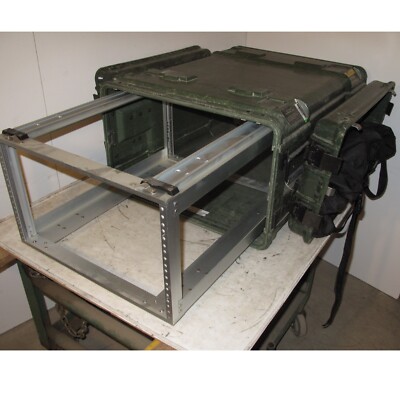 Rackmount 06U x24 Slide Out Rack ECS  Legacy 19''  Shock Mount Composite Green