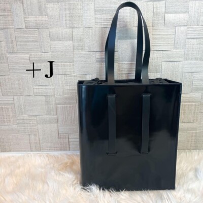 NEW Uniqlo +J Jil Sander Tote Bag Leather Black  Authentic JP