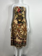 Vtg Dolce & Gabbana SS2013 Linen Corset Dress IT36 2XS