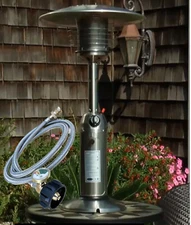 11,000BTU Portable Stainless Tabletop Patio Heater Standing Up LP Propane Heater