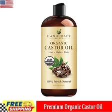 Premium Organic Castor Oil 100 Pure and Hexane-Free Cold-Pressed Beauty 16 fl.