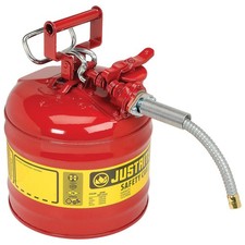 Justrite 7220120 Type II Safety Can 2-Gallon with 5/8" Flexible Spout Red