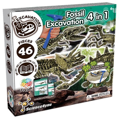 Science4You Fossil Excavation 4 in 1 Lernset