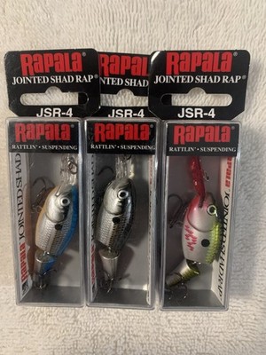 (LOT OF 3) RAPALA JOINTED SHAD RAP JSR-4 MULTIPLE COLORS  NIP . JSR4