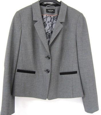 w NEU TAIFUN Blazer 42 L XL Dame Jacket Anzugsjacke Kurz jacke grau schwarz