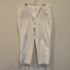 Talbots The Perfect Crop Women's White Pants Size 14