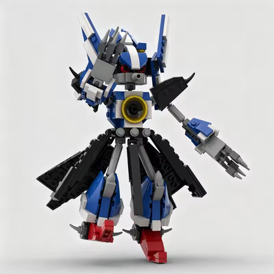 361pcs MOC Neo Metal Sonic Blue Hedgehog Model Building Blocks Architecture Toy 