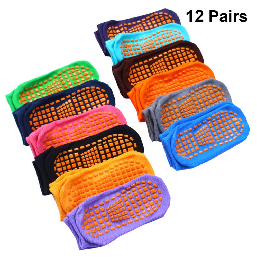 SAOLA 12 Paia Calze Yoga Antiscivolo Genitore Bambino Adulti Suola Sportiva Erogazione