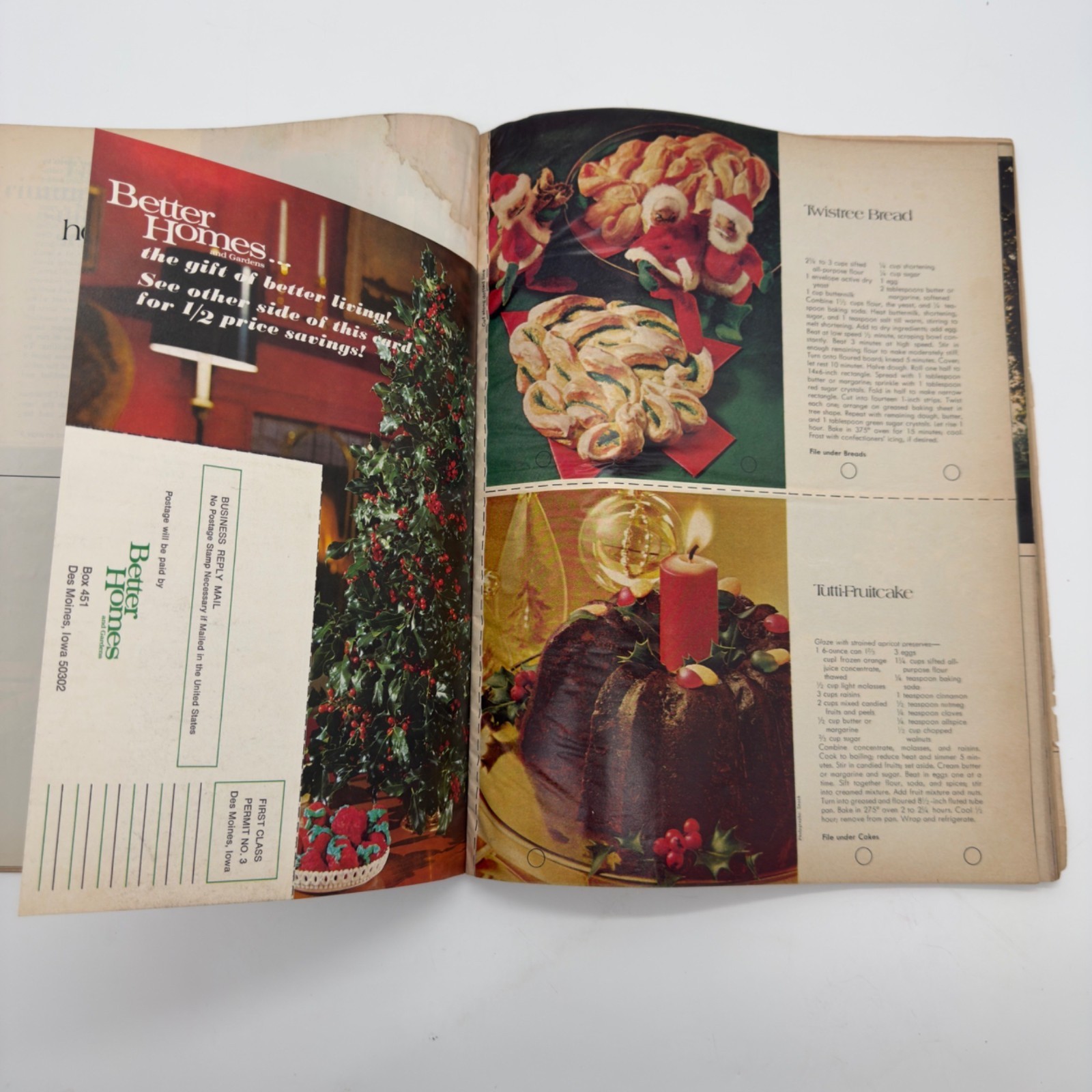 Vtg Lot Better Homes & Gardens December 1960-70 Christmas Ephemera Advertising