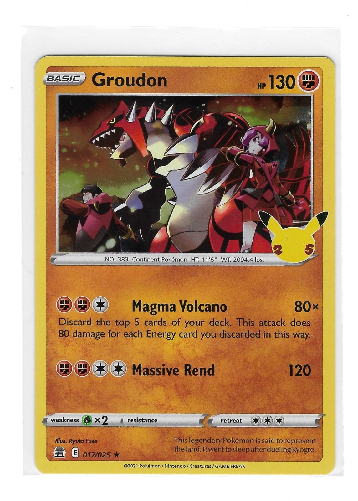 Pokémon TCG Groudon 17/25 - Celebrations Holofoil Rare