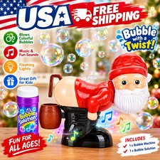 Bubble Blowing Santa - Fart Bubble Machine with Flashing Lights  Music Gift