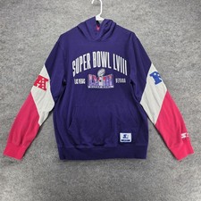 Super Bowl LVIII Sweatshirt Mens Medium Purple NFL Football Hoodie Starter