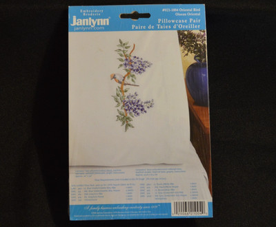 Janlynn Stamped Cross Stitch #021-1004 Pillowcase Pair To Stitch Oriental Birds