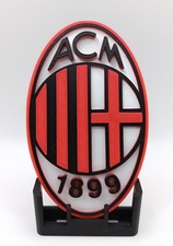 Stemma AC Milan Serie A Scudetto Logo Squadre Football Calcio 3D Print Regalo