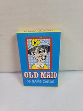 Vintage Old Maid 36 Game Cards Classic Children  s Card Game Blue Box Complete