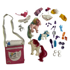 Vintage 1980's Hasbro My Little Pony LOT 3 Horses Baby Sleepy Pie Purse READ