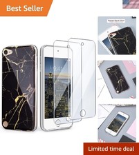 Stylish Black Marble Protective Case for iPod Touch 5/6/7 - Shockproof Durable