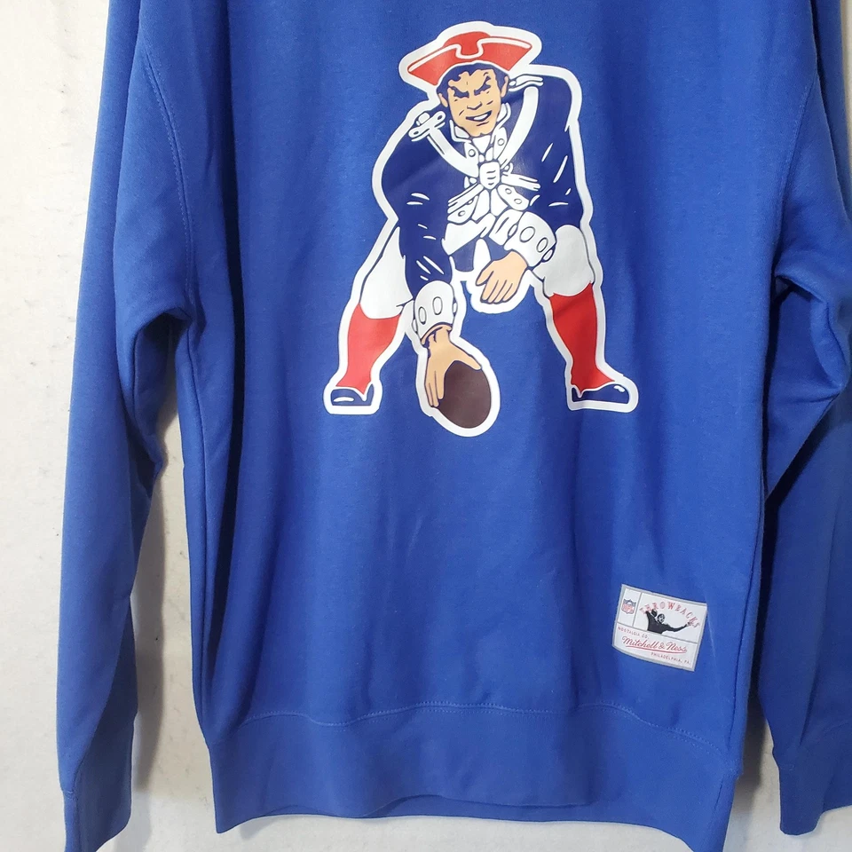 Толстовка мужская New England Patriots средняя синяя NFL футбол ретро круглый вырез - Изображение 3 из 4