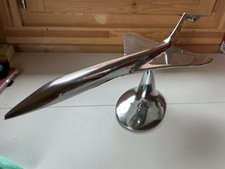 Large Polished Aluminium Concorde Model with stand 61 cms 1/100 scale Rare