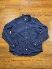 Abercrombie Fitch Kids Thick Navy Button Down Long Sleeve Shirt Boys Size 15/16