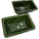Set Of 2 Haeger Pottery MCM Vintage Planter 3992 Green with Specks VGC Orig Tags