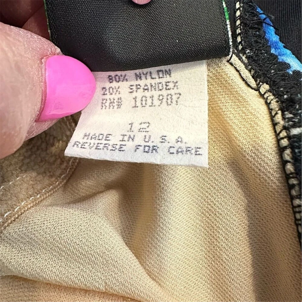 Shore Shapes Women's Floral Tankini Swim Top Blue Size 12 - Image 4 of 4