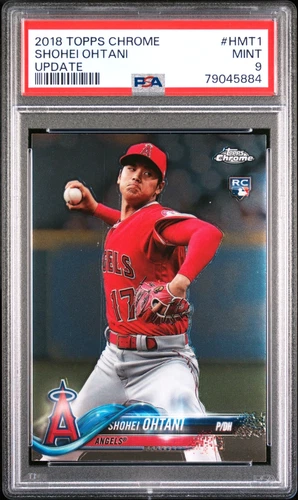 SHOHEI OHTANI 2018 TOPPS CHROME UPDATE RC #HMT1 PSA 9 MINT! DODGERS SN#79045884