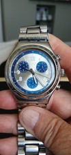 Mens vintage Swatch watch. Stainless steel expandable wristband.