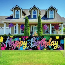Birthday Banner Outdoor Yard Signs Happy Birthday Party Decorations Supplies