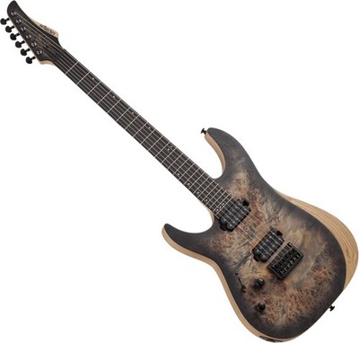 Schecter Reaper-6 Left Handed Electric Guitar in Satin Charcoal Burst