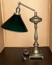 Antique Brass Banker  s Desk Lamps/Emerald Green Shade, 20  