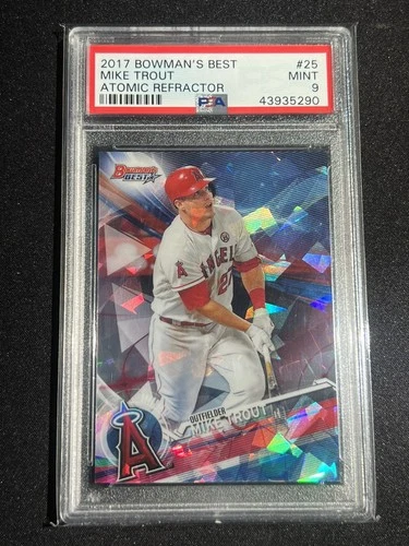 2017 Bowman's Best Mike Trout Atomic Refractor PSA 9 Mint Los Angeles Angels MVP