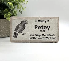 Parrot Memorial - Personalized Pet Memorial Stone - Bird Loss Sympathy Gift